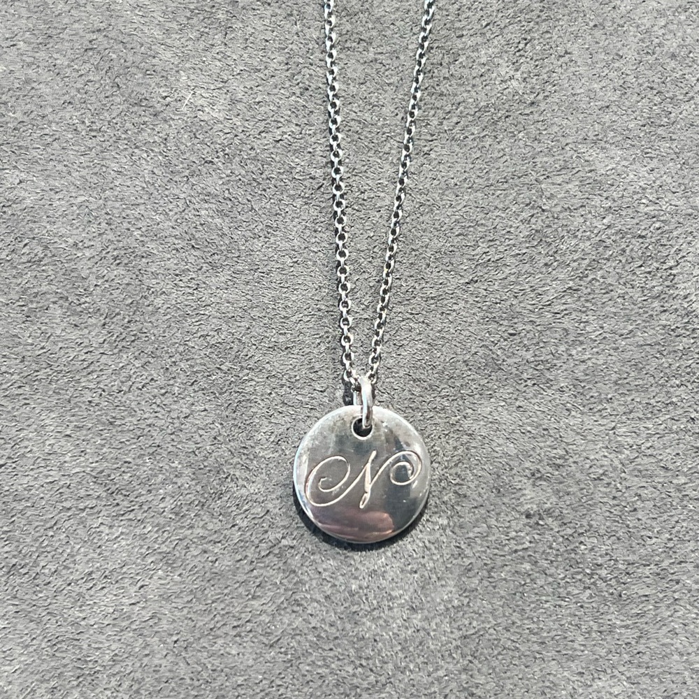 Tiffany & Co. Silver Initial “N” Pendant Necklace